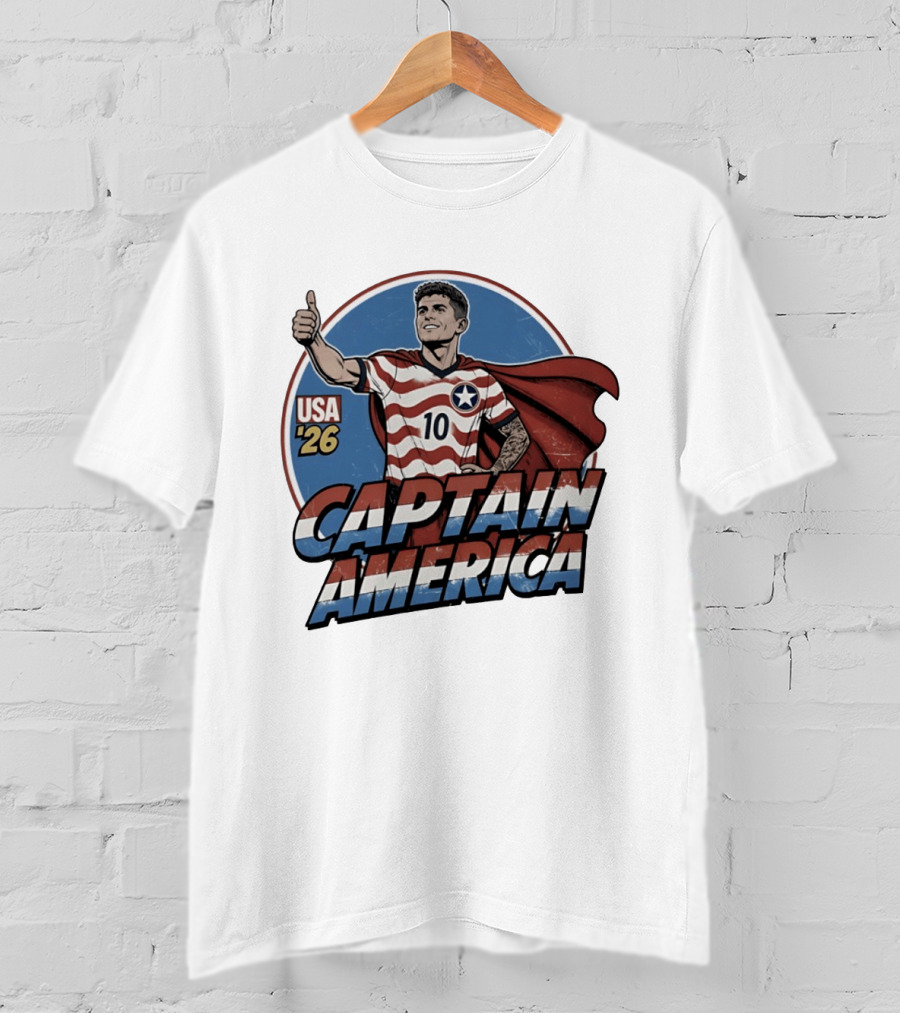 USA '26 Christian Pulisic Captain America Thumbs Up T-Shirt