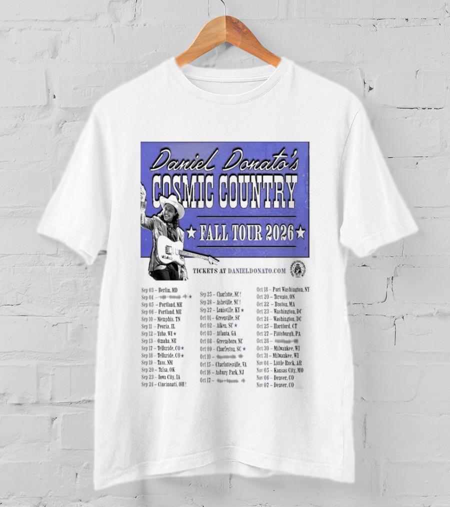 Daniel Donato Cosmic Country Fall Tour 2026 With Tour Dates T-Shirt