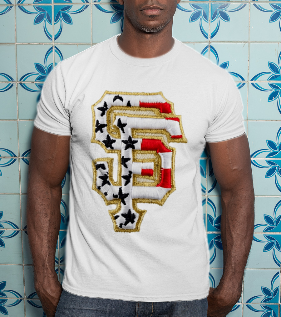 SF Giants Stars And Stripes USA 250 Hat T-Shirt