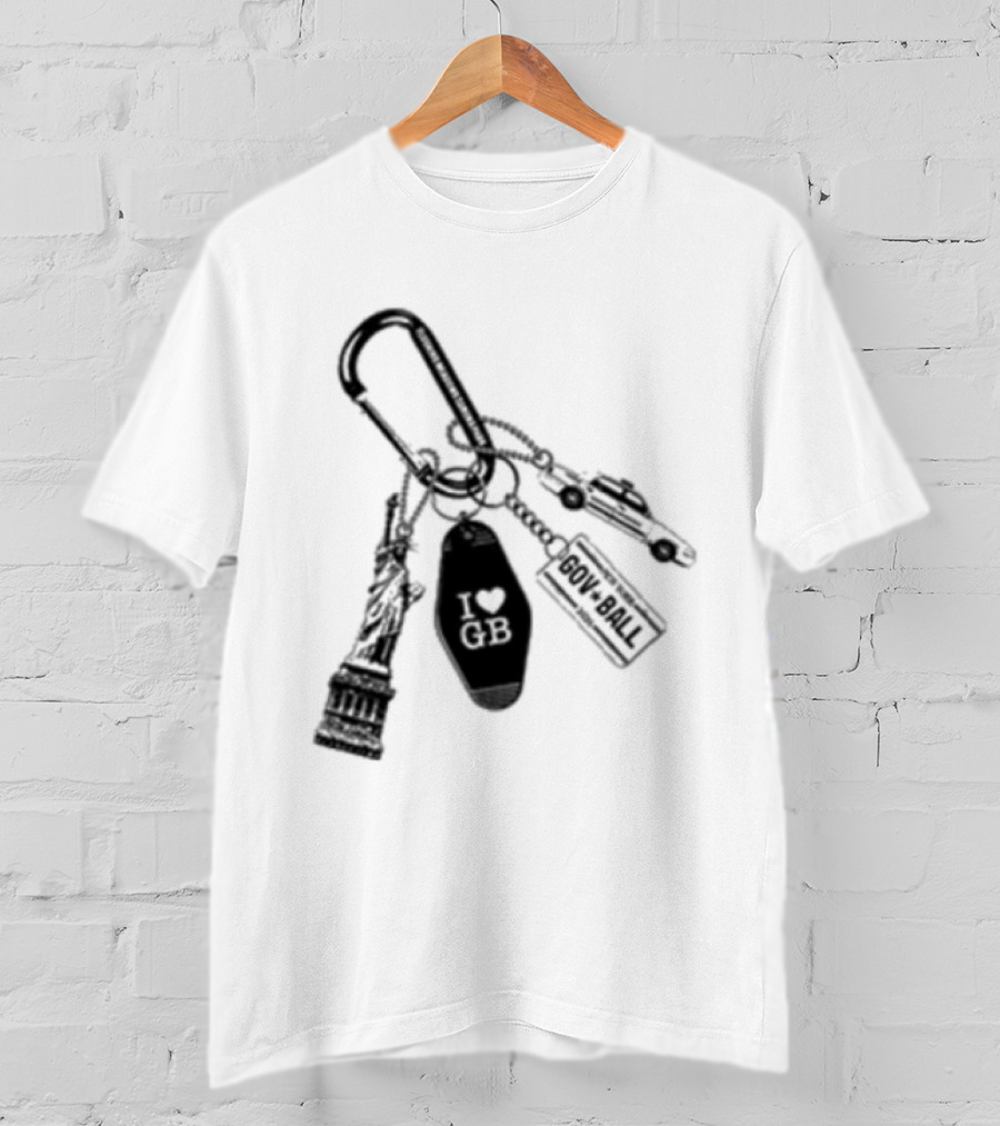 Governors Ball Music Festival 2023 Keychain Lineup Essentials T-Shirt