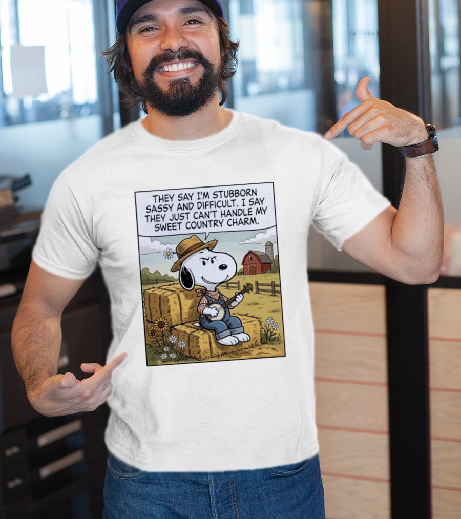 Snoopy Peanuts I'm Stubborn Sassy And Difficult Can't Handle Sweet Country Charm T-Shirt