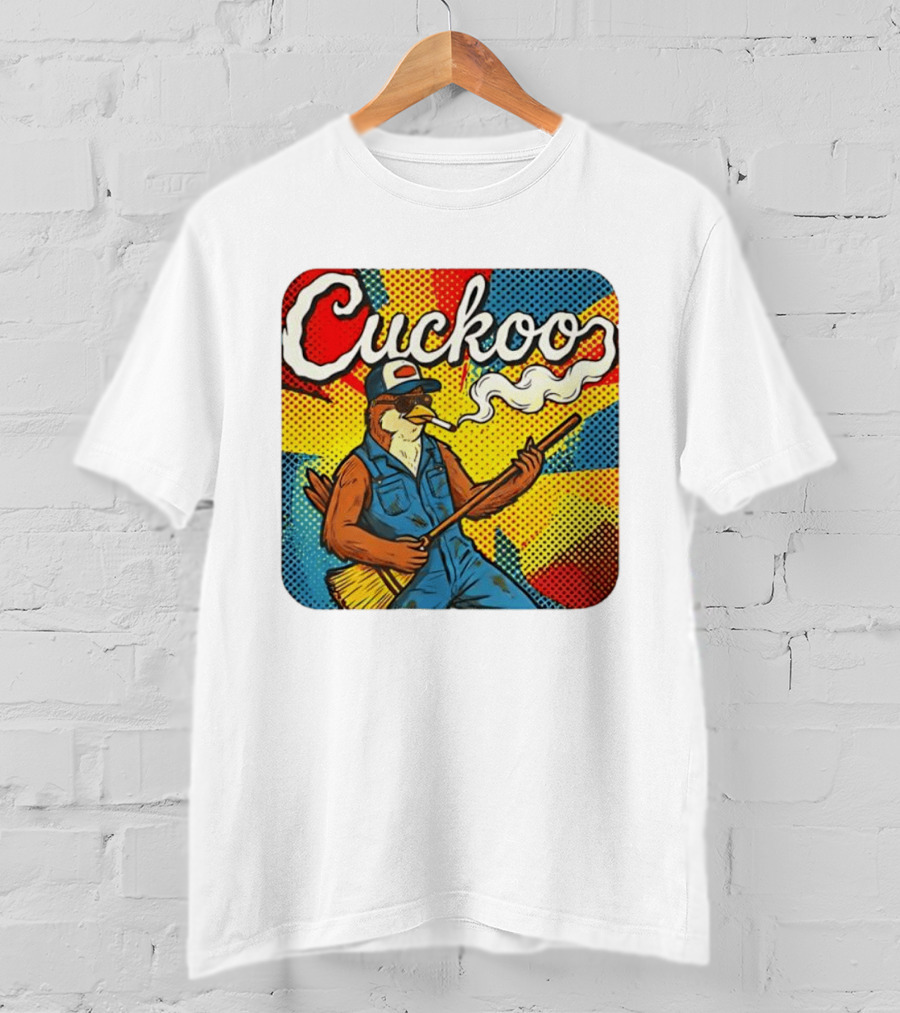 Cuckoo Smoking Bird In Sunglasses Retro Pop T-Shirt