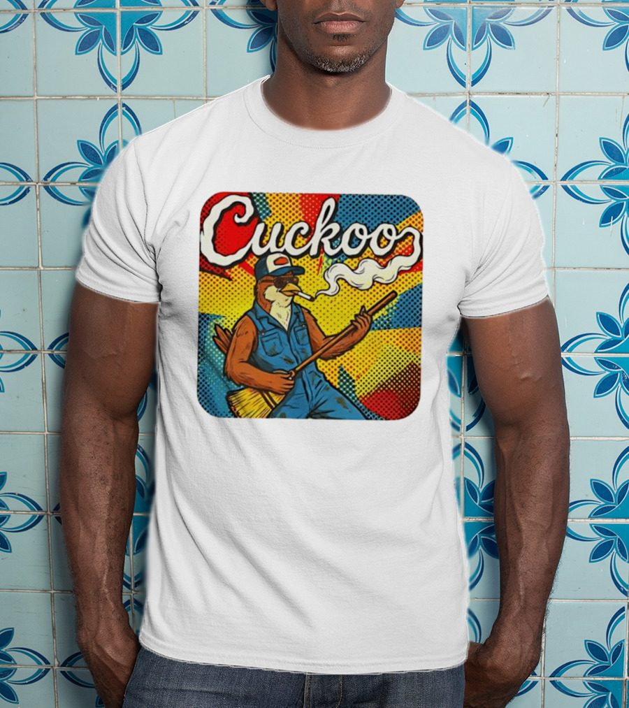 Cuckoo Smoking Bird In Sunglasses Retro Pop T-Shirt