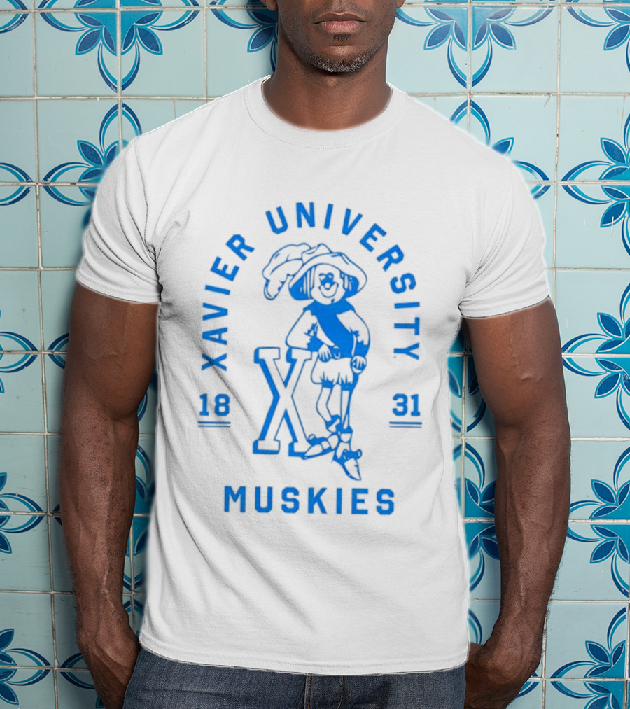 Xavier University Muskies Blue Blob 1831 T-Shirt