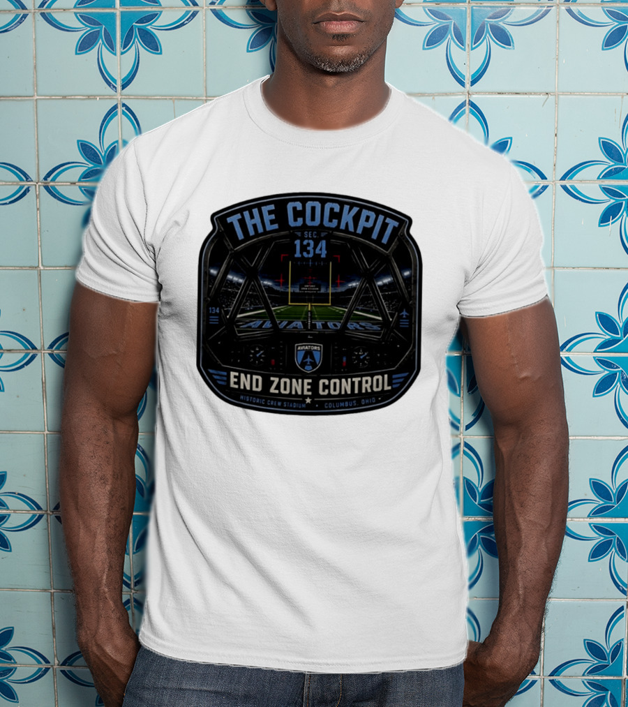 The Cockpit Sec 134 Aviators End Zone Control Historic Crew Stadium Columbus Ohio T-Shirt