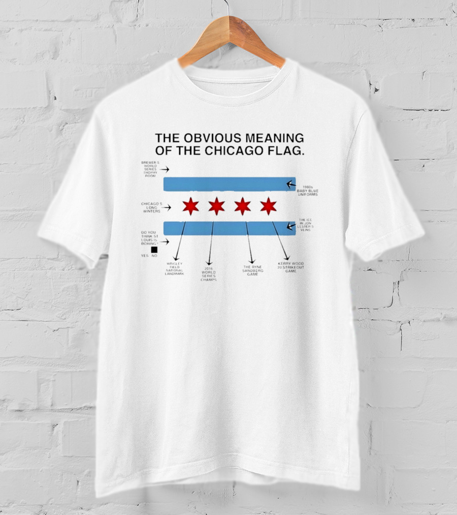 The Obvious Meaning Of The Chicago Flag Cubs World Series Champs Wrigley Field Long Winters T-Shirt