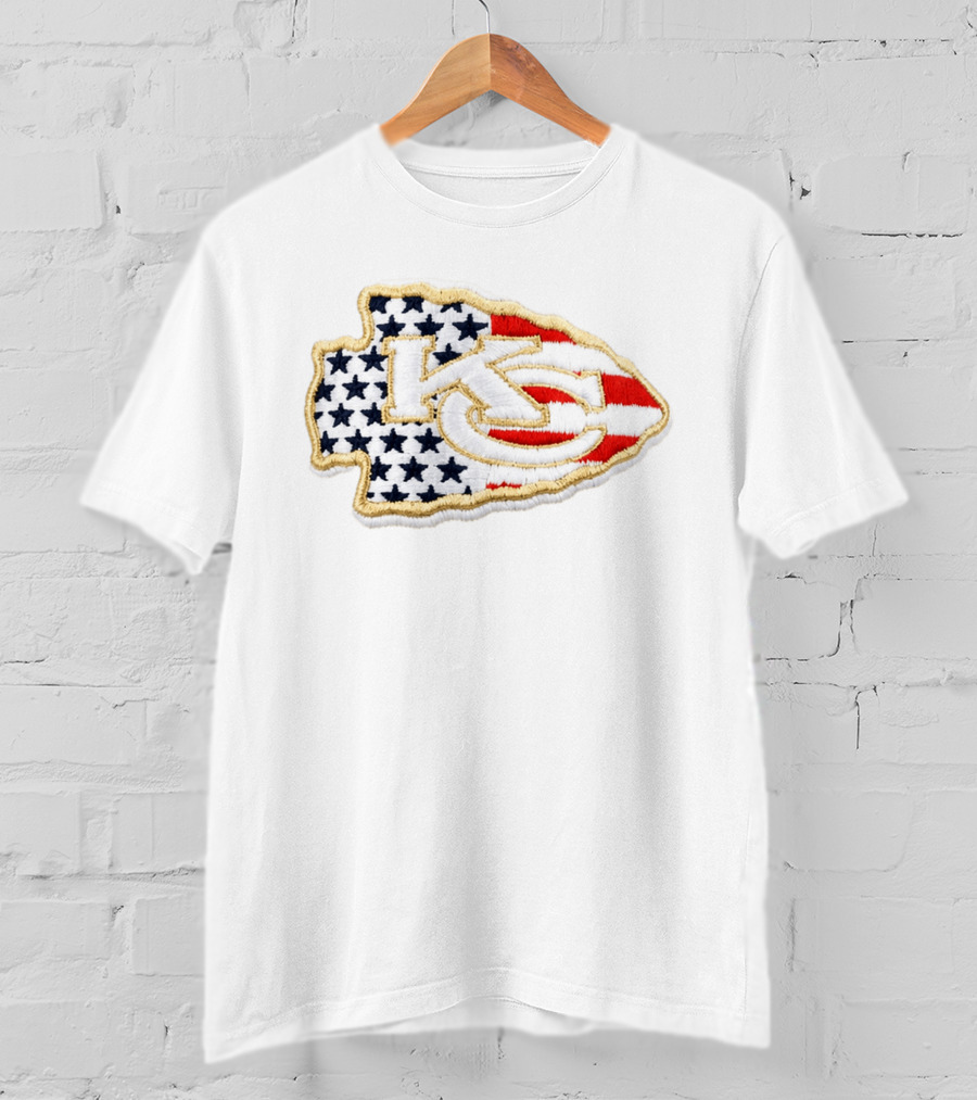 USA 250 Chiefs Stars And Stripes KC Patch T-Shirt