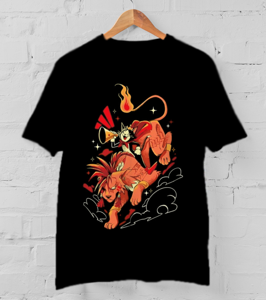 Cait Sith Red XIII Fantasy Adventure Duo Red Rider T-Shirt