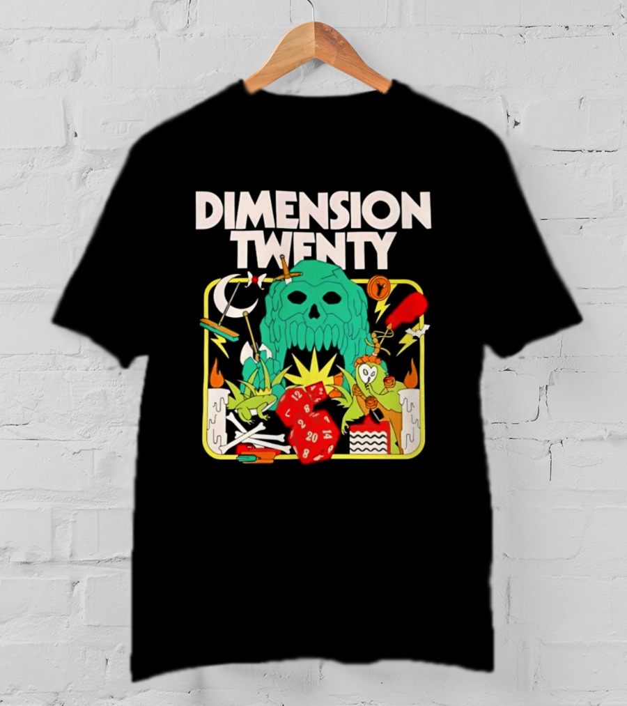 Dimension Twenty RPG Dice Skull Adventure T-Shirt