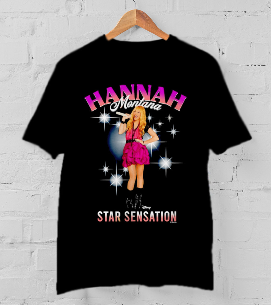 Hannah Montana Star Sensation Pink Glam Microphone Pop T-Shirt