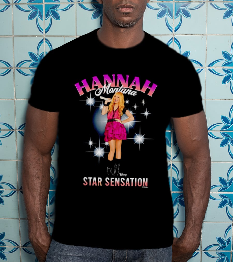 Hannah Montana Star Sensation Pink Glam Microphone Pop T-Shirt