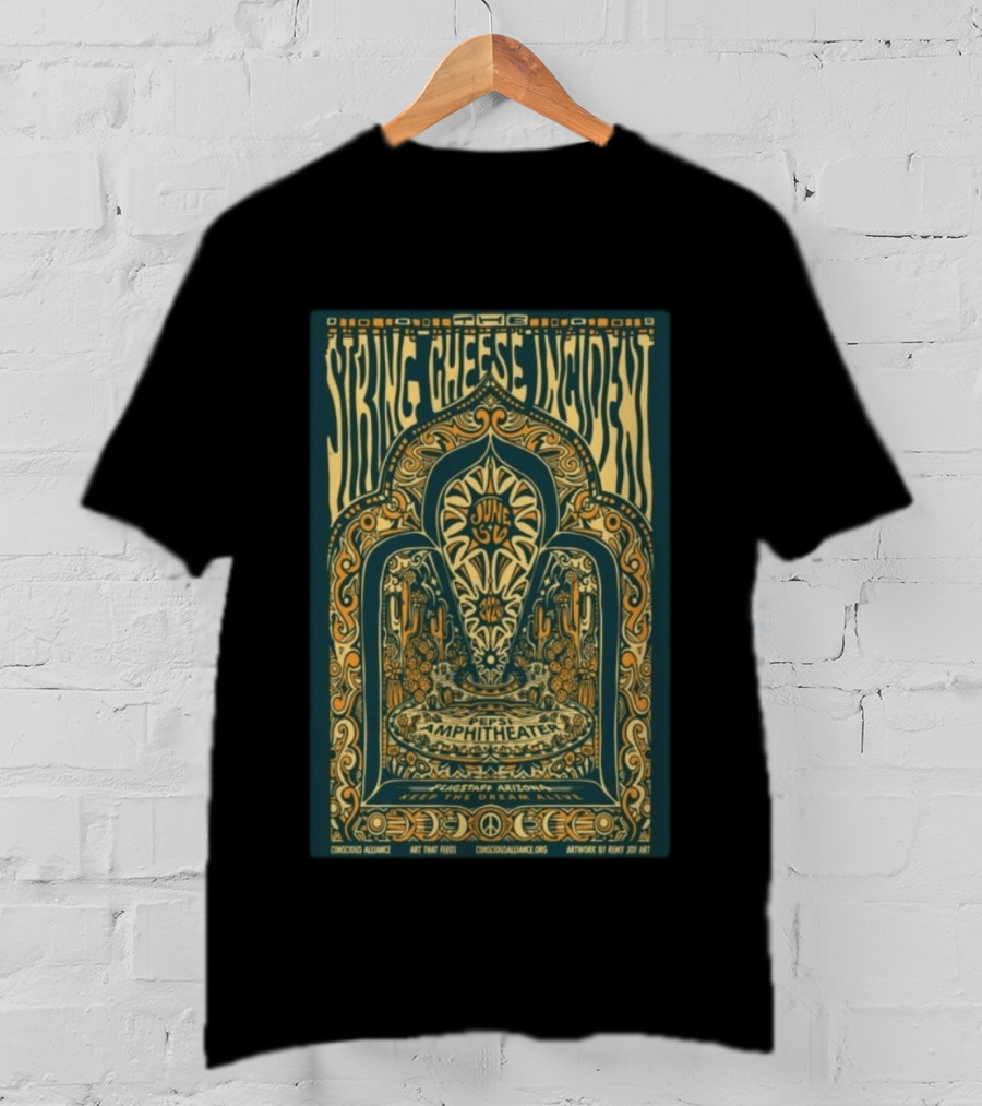 The String Cheese Incident June 5 6 2026 Pepsi Amphitheater Flagstaff Arizona Remi Joy Art Conscious Alliance T-Shirt