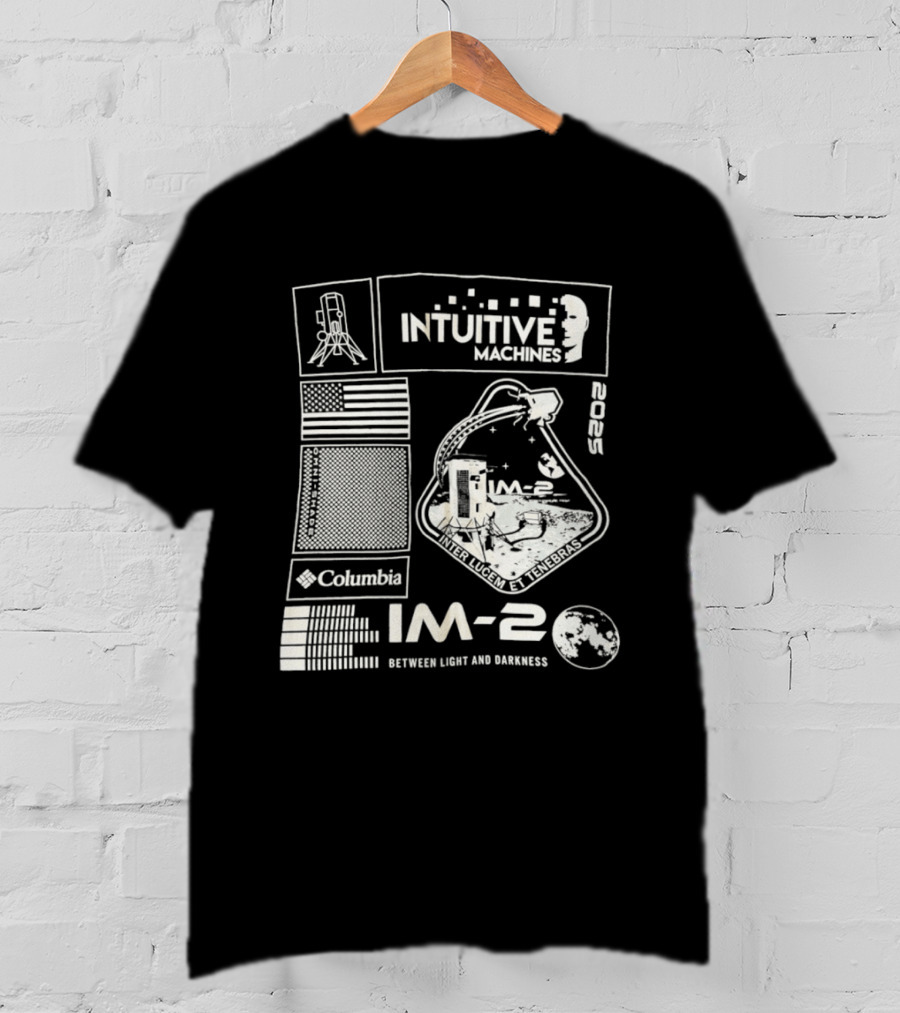 Intuitive Machines IM 2 Mission Lunar Lander Space Exploration 2025 Lunar Light And Darkness T-Shirt