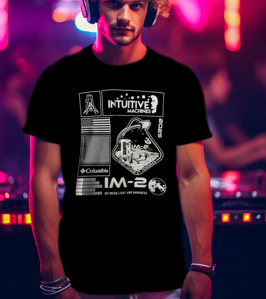 Intuitive Machines IM 2 Mission Lunar Lander Space Exploration 2025 Lunar Light And Darkness T-Shirt