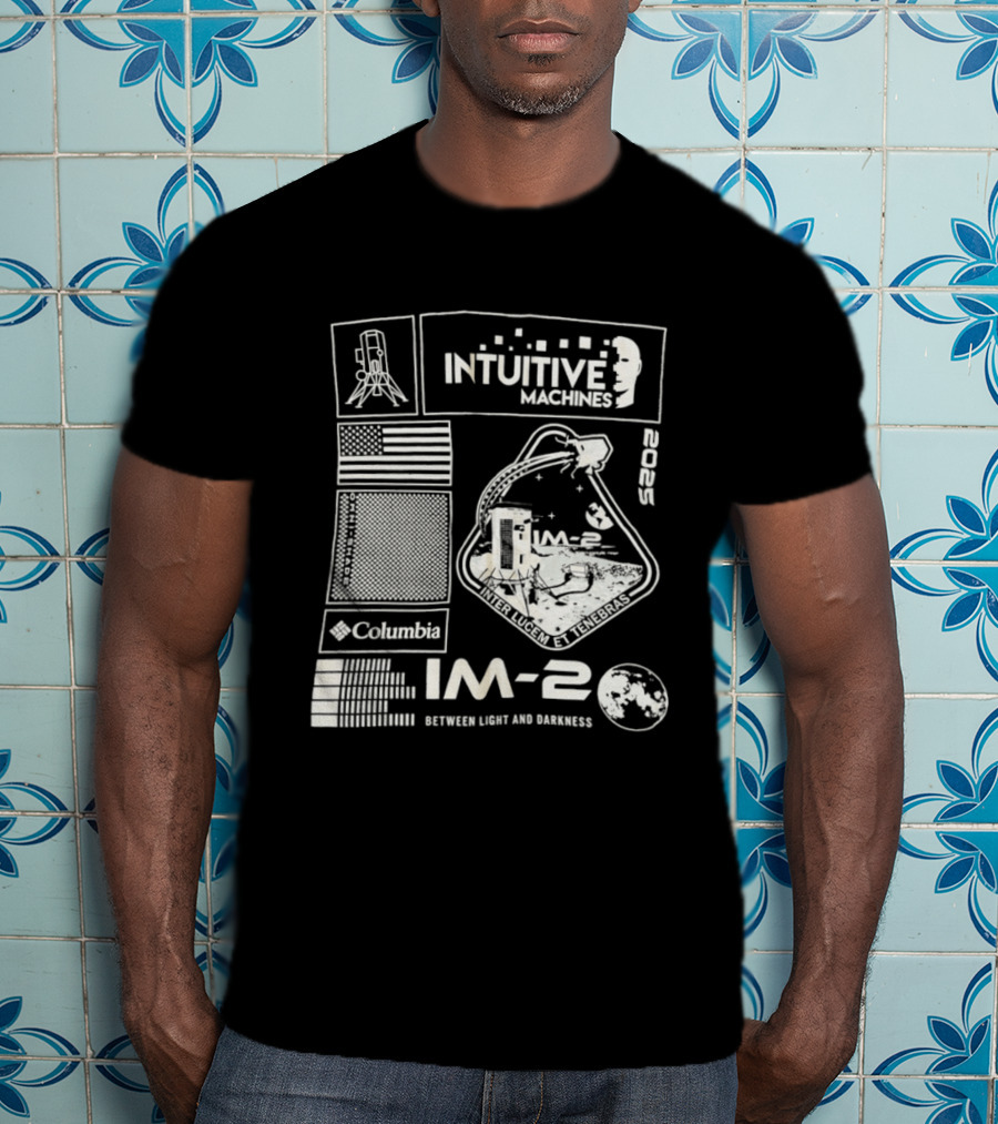 Intuitive Machines IM 2 Mission Lunar Lander Space Exploration 2025 Lunar Light And Darkness T-Shirt