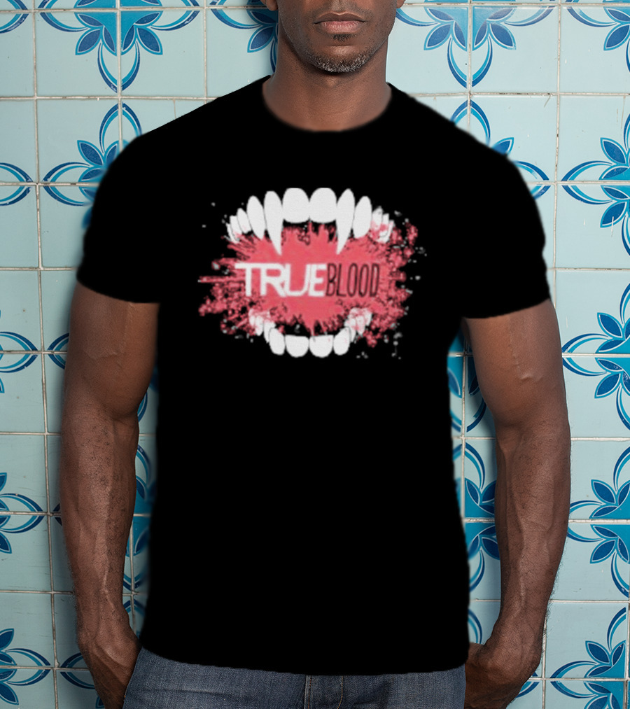 True Blood Vampire Fangs Bite Splatter T-Shirt