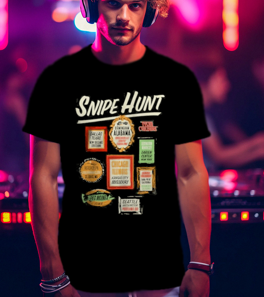 Snipe Hunt Tyler Childers Frames 2026 Tour Chicago Illinois Cincinnati Ohio Portland Maine T-Shirt