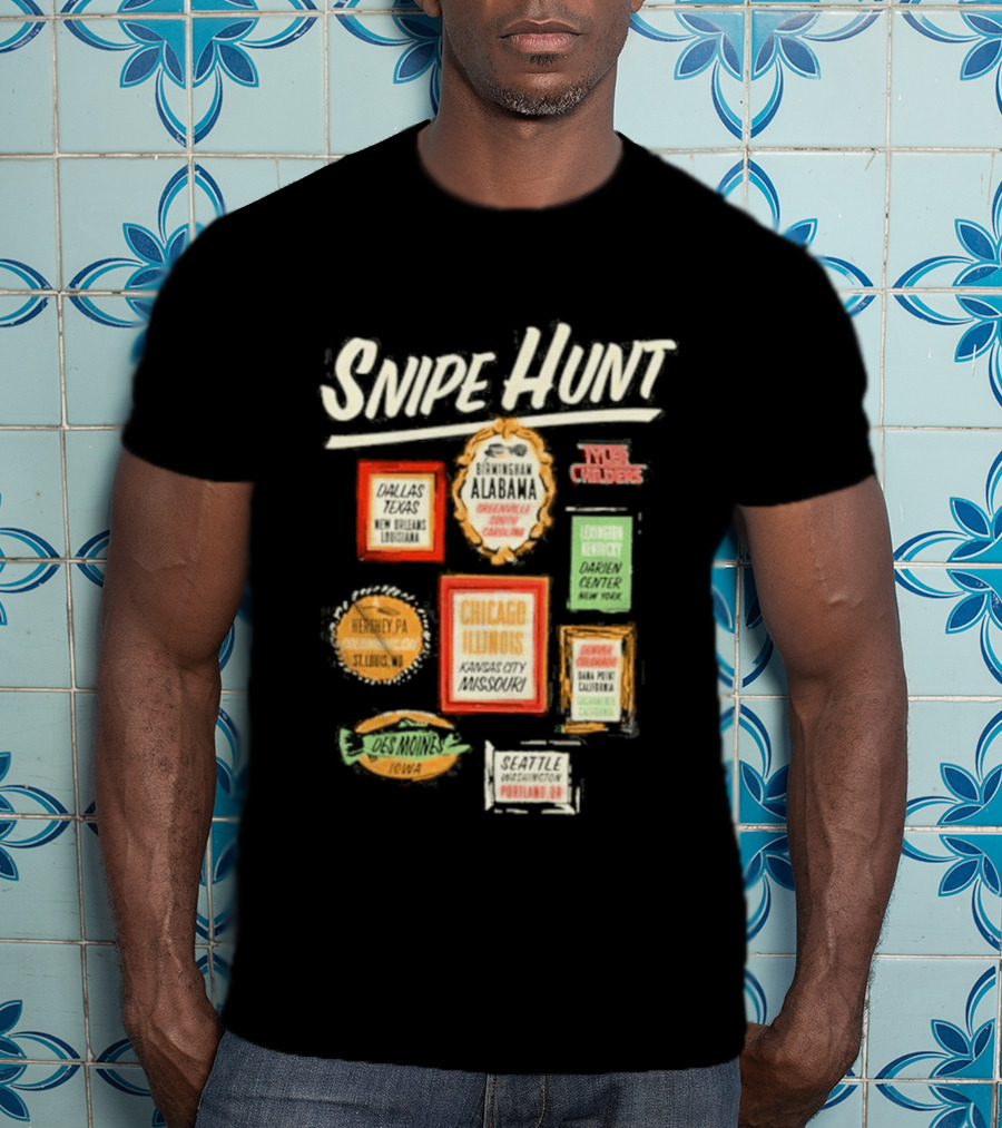 Snipe Hunt Tyler Childers Frames 2026 Tour Chicago Illinois Cincinnati Ohio Portland Maine T-Shirt