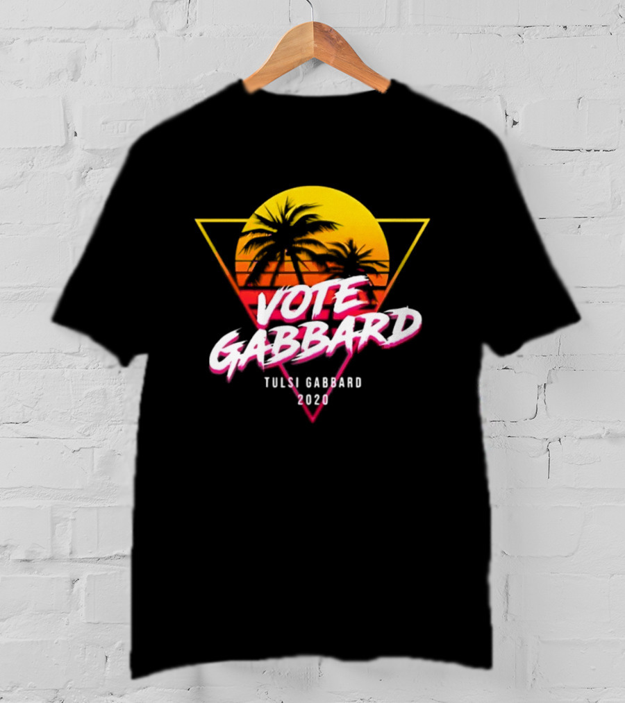 Vote Gabbard Tulsi Gabbard 2020 Sunset Palm Trees T-Shirt