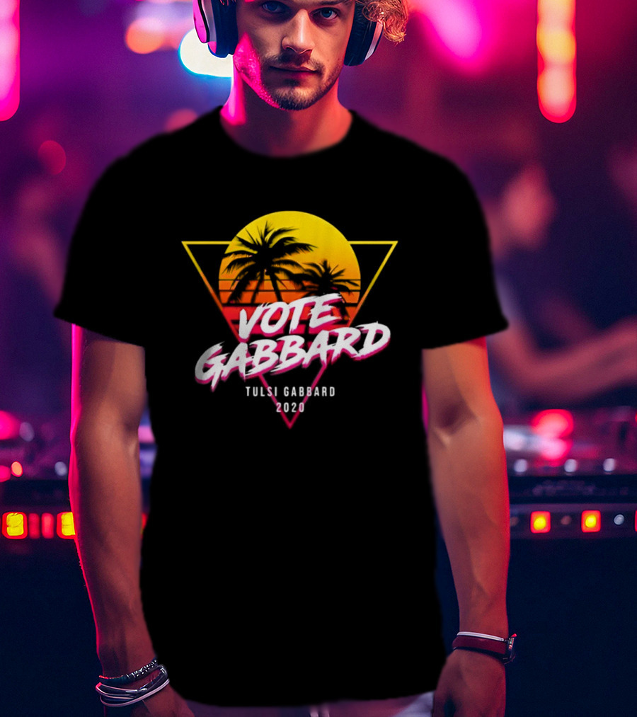 Vote Gabbard Tulsi Gabbard 2020 Sunset Palm Trees T-Shirt