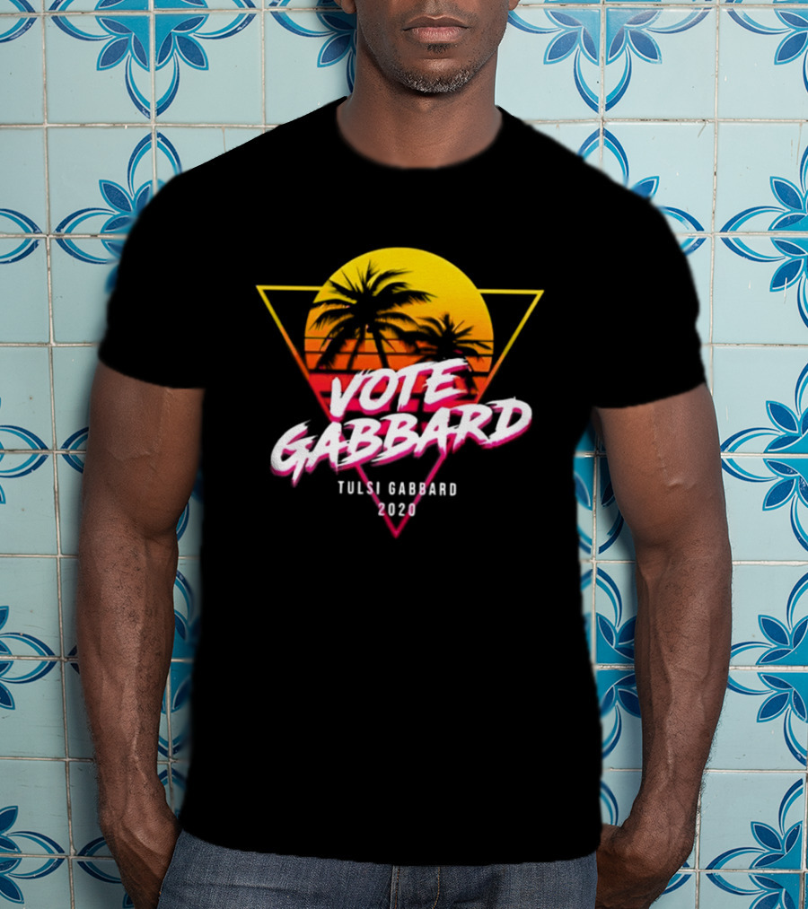 Vote Gabbard Tulsi Gabbard 2020 Sunset Palm Trees T-Shirt