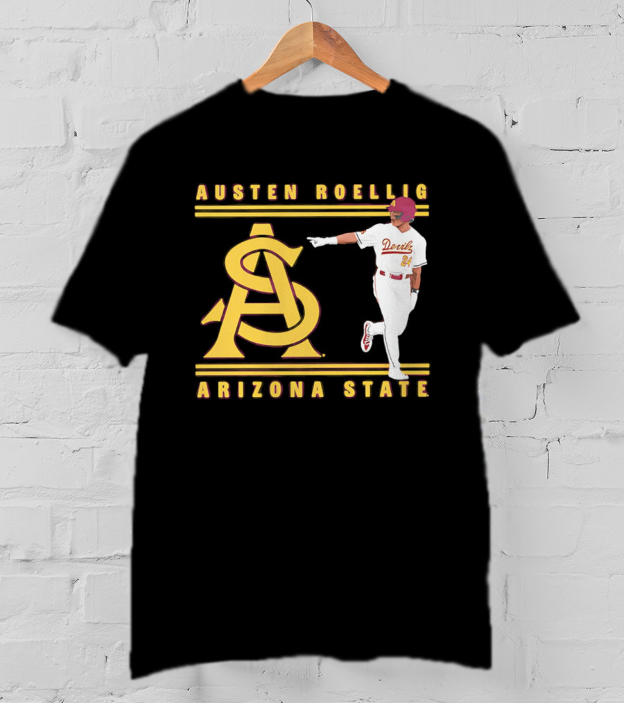 Austen Roellig Arizona State Devils Baseball NCAA Illustrated ASU T-Shirt