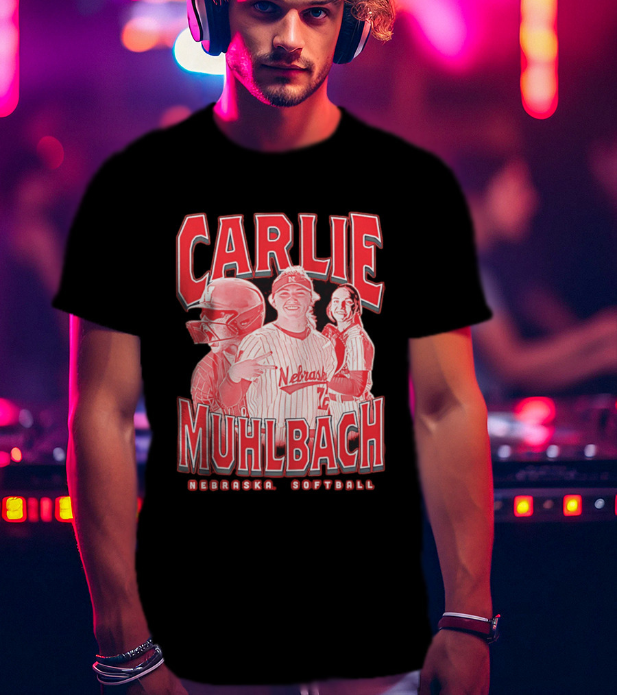 Carlie Muhlbach Nebraska Softball Vintage 90s T-Shirt