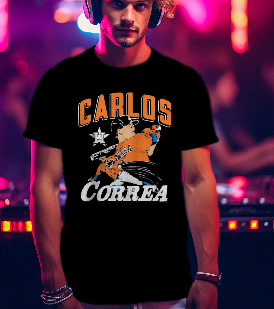 Carlos Correa Astros Caricature Tri Blend T-Shirt