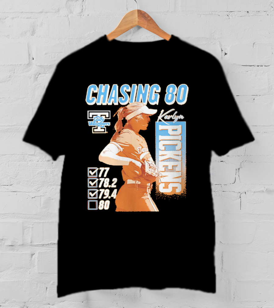 Karlyn Pickens Tennessee Lady Volunteers Softball Chasing 80 T-Shirt
