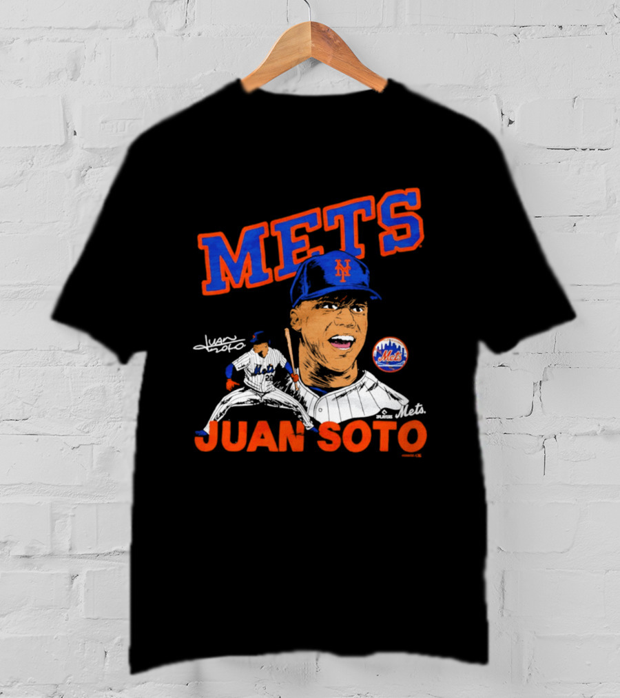 Mets Juan Soto Caricature Tri Blend T-Shirt