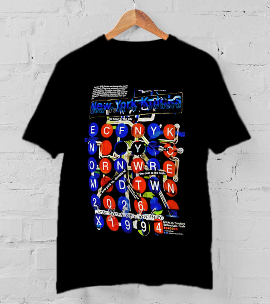 New York Knicks Nowhere Subway Map 1994 2026 T-Shirt