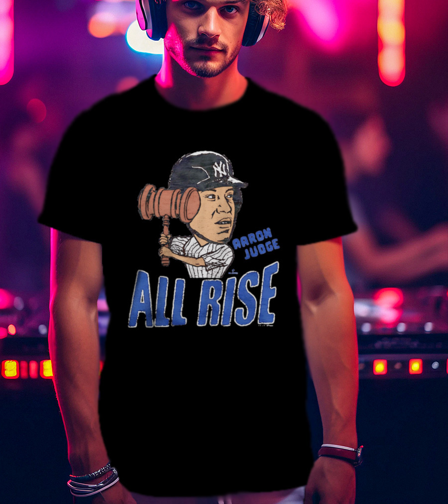 New York Yankees Aaron Judge All Rise Caricature Tri Blend T-Shirt