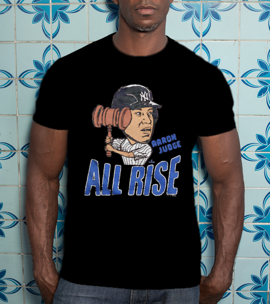 New York Yankees Aaron Judge All Rise Caricature Tri Blend T-Shirt
