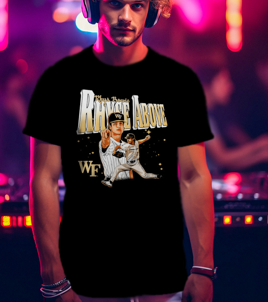 Rhys Bowie Wake Forest WF Baseball Rhys Above T-Shirt