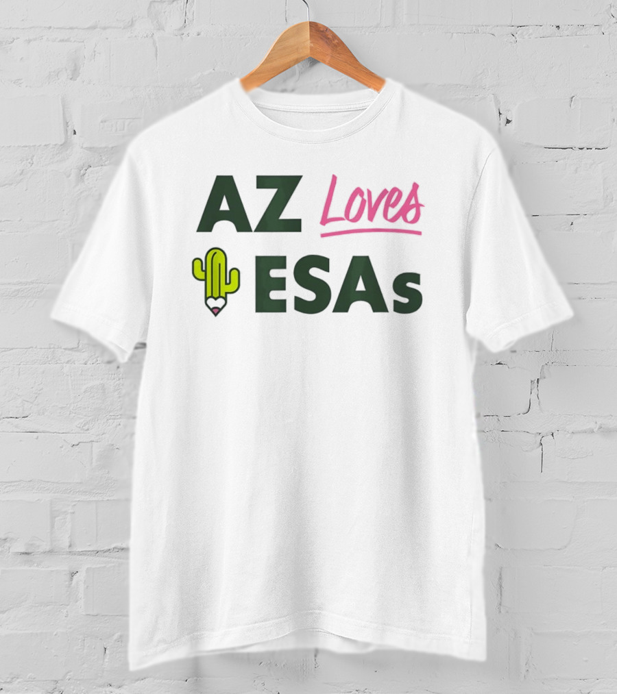 AZ Loves Education Savings Accounts Cactus Pencil Arizona Teacher ESAs T-Shirt
