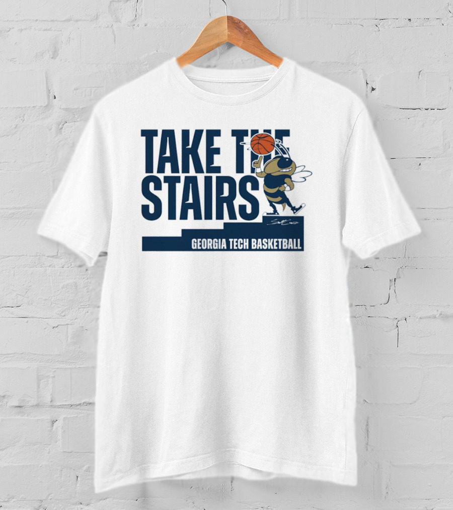 Georgia Tech Basketball Take The Stairs Buzz Basketball T-Shirt