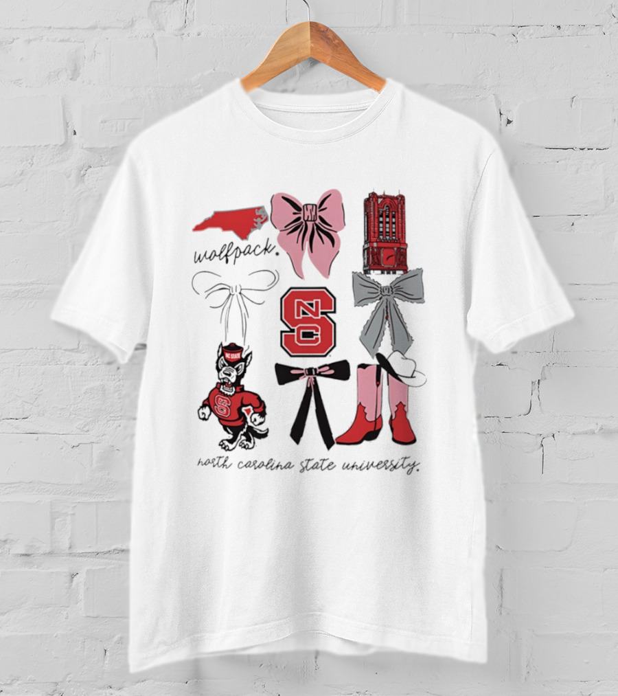 NC State Wolfpack Bows Boots North Carolina State University T-Shirt