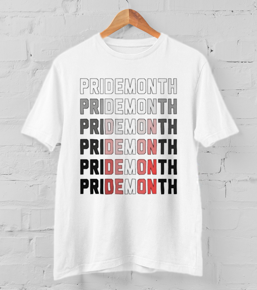 Pride Month Lesbian Flag Gradient Minimalist Rainbow DE Month T-Shirt