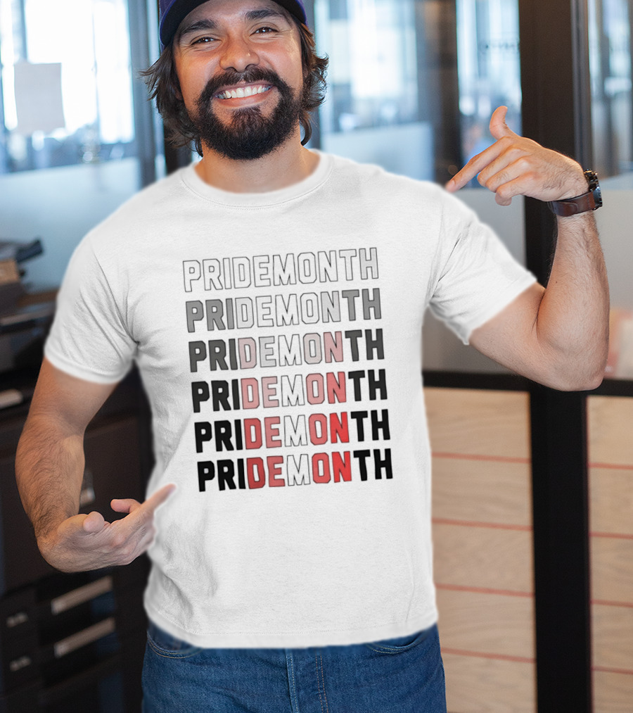 Pride Month Lesbian Flag Gradient Minimalist Rainbow DE Month T-Shirt