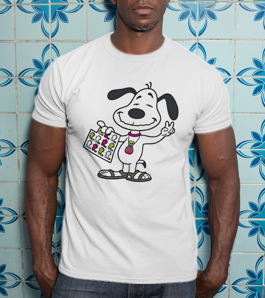 Snoopy Peace Sign Hippie Woodstock Peanuts Pop Culture T-Shirt