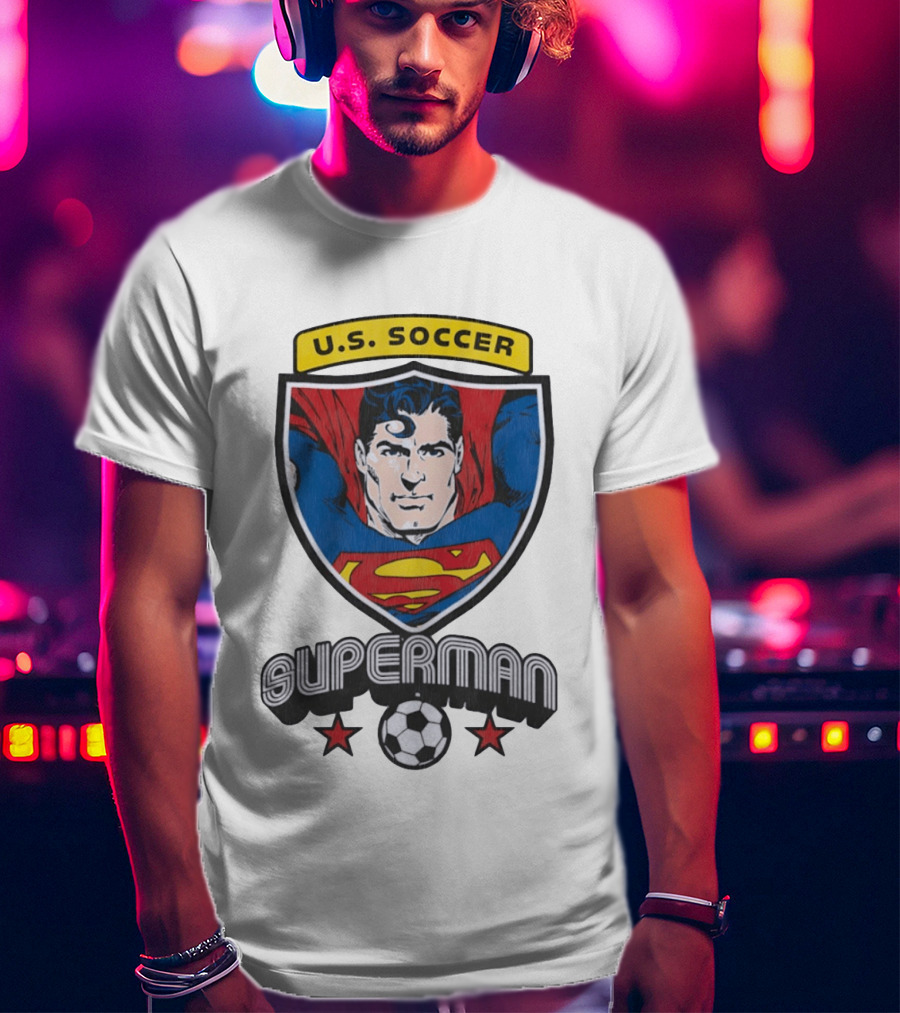 Superman U.S. Soccer Shield Soccer Ball Iconic Crest T-Shirt
