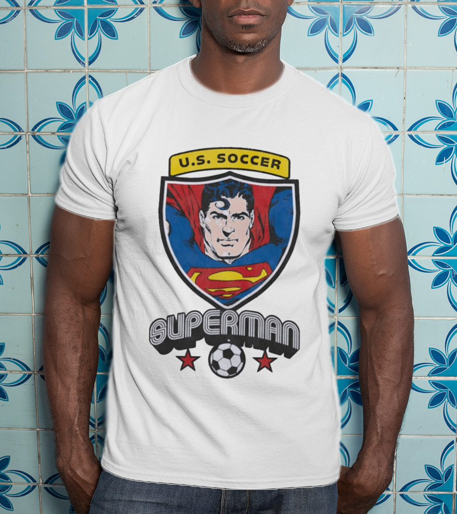 Superman U.S. Soccer Shield Soccer Ball Iconic Crest T-Shirt