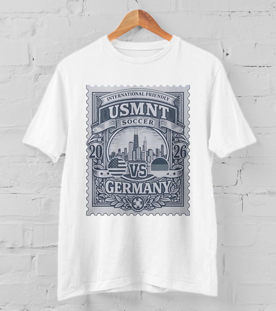 International Friendly 2026 USMNT Soccer Vs Germany Chicago Skyline T-Shirt