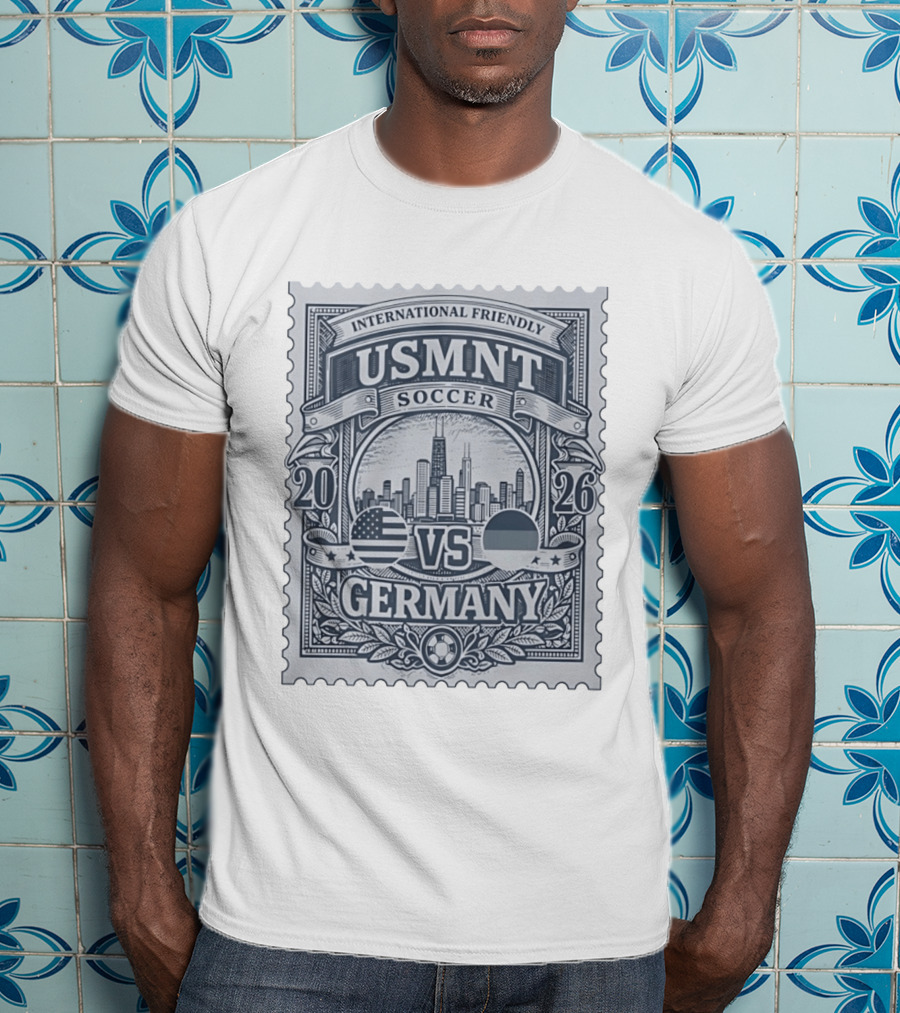 International Friendly 2026 USMNT Soccer Vs Germany Chicago Skyline T-Shirt