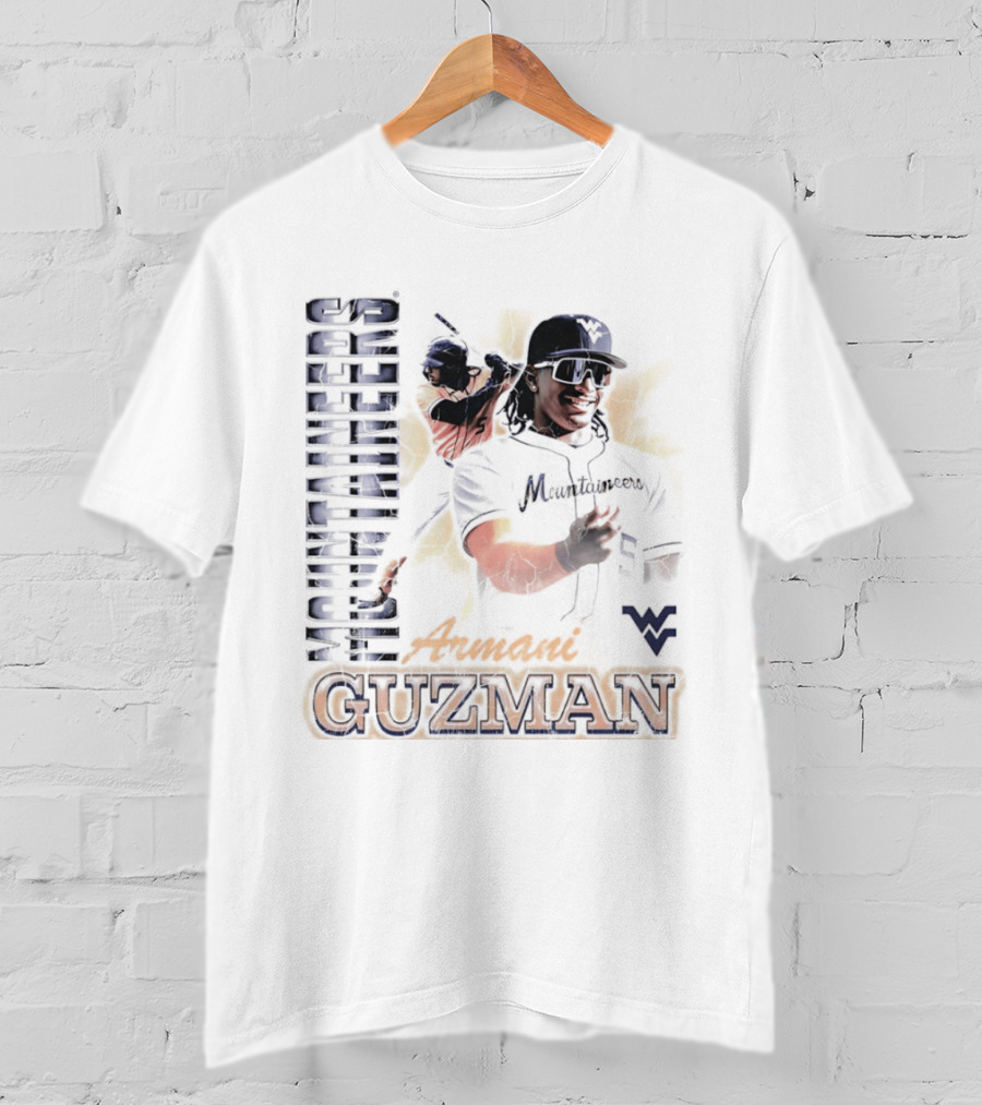 Armani Guzman West Virginia Mountaineers Baseball Player T-Shirt