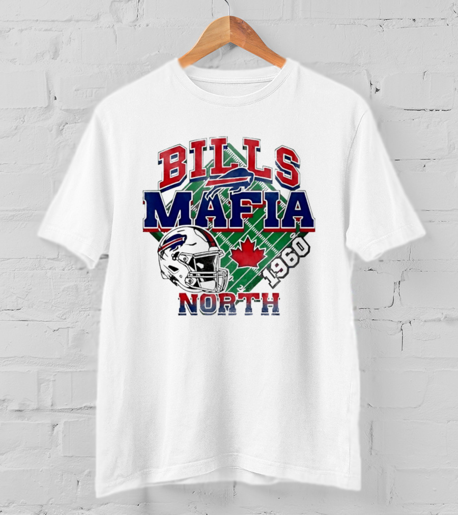 Bills Mafia North 1960 Helmet Maple Leaf T-Shirt