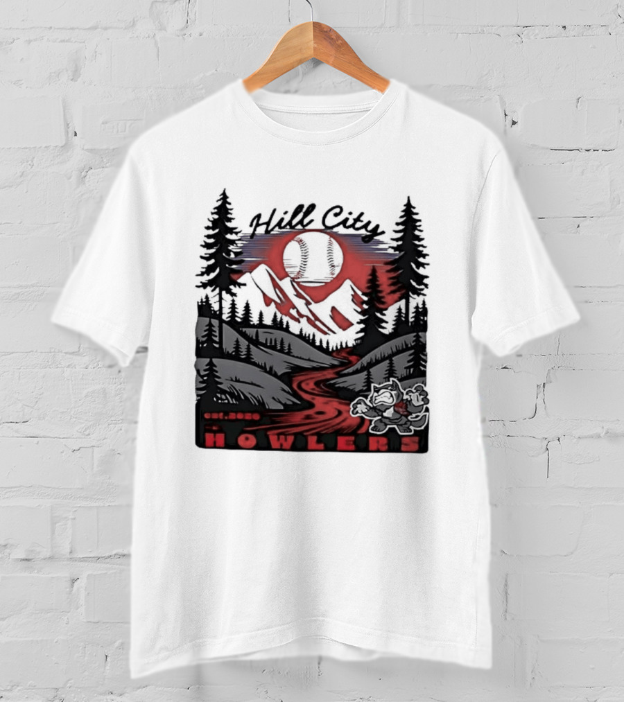 Hill City Howlers Est 2020 Mountain Pine Tree Forest Nature Sports T-Shirt