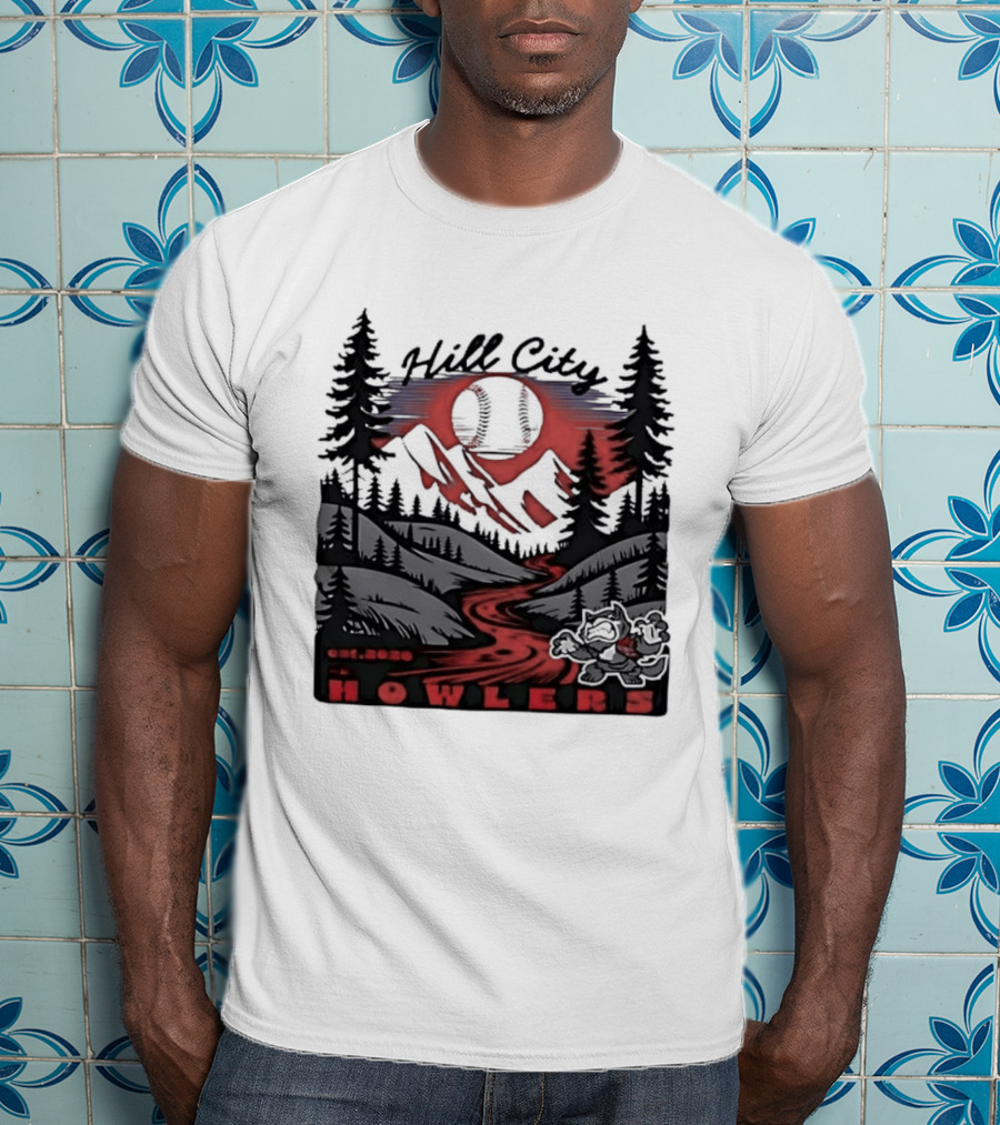 Hill City Howlers Est 2020 Mountain Pine Tree Forest Nature Sports T-Shirt