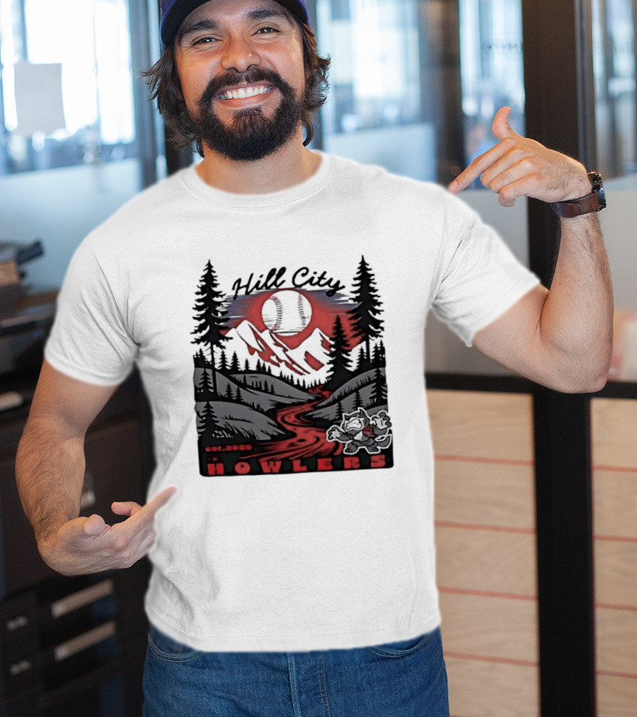 Hill City Howlers Est 2020 Mountain Pine Tree Forest Nature Sports T-Shirt
