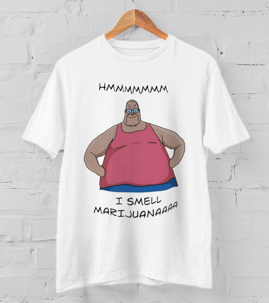 HMMMMMMM I Smell Marijuana Meme Character In Pink T-Shirt